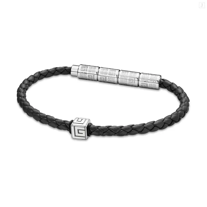 Guy Laroche Gabriel Gents Stainless Steel Black Leather Bracelet Guy Laroche Bracelets Guy Laroche Gabriel Gents Stainless Steel Black Leather Bracelet Guy Laroche Bracelets