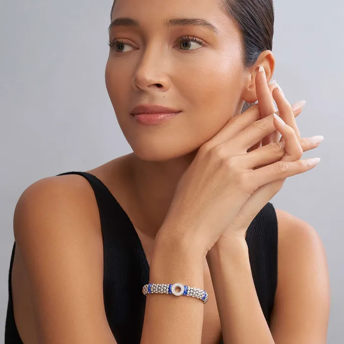 LAGOS Bracelets Blue Caviar Ultramarine Ceramic and Diamond Circle Bracelet 9mm LAGOS Bracelets Blue Caviar Ultramarine Ceramic and Diamond Circle Bracelet 9mm