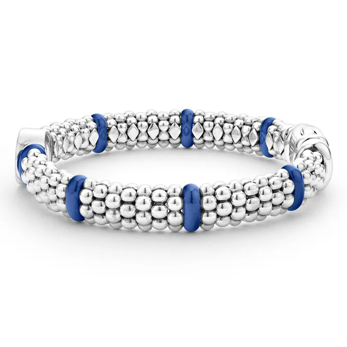 LAGOS Bracelets Blue Caviar Ultramarine Ceramic and Diamond Circle Bracelet 9mm LAGOS Bracelets Blue Caviar Ultramarine Ceramic and Diamond Circle Bracelet 9mm