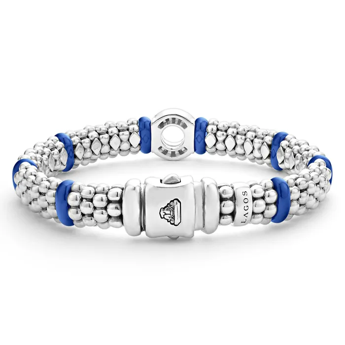 LAGOS Bracelets Blue Caviar Ultramarine Ceramic and Diamond Circle Bracelet 9mm LAGOS Bracelets Blue Caviar Ultramarine Ceramic and Diamond Circle Bracelet 9mm