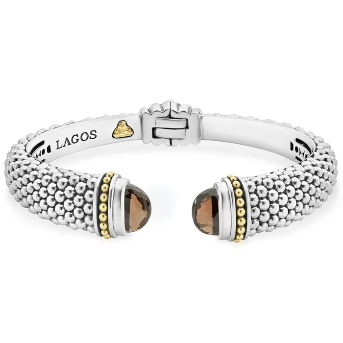 Lagos Caviar Color Smokey Quartz Cuff Bracelet 12mm Bracelets