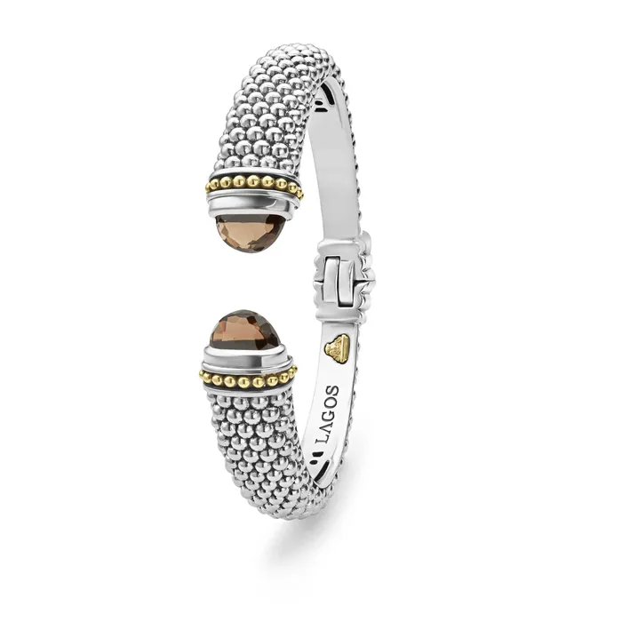 Lagos Caviar Color Smokey Quartz Cuff Bracelet 12mm Bracelets Lagos Caviar Color Smokey Quartz Cuff Bracelet 12mm Bracelets