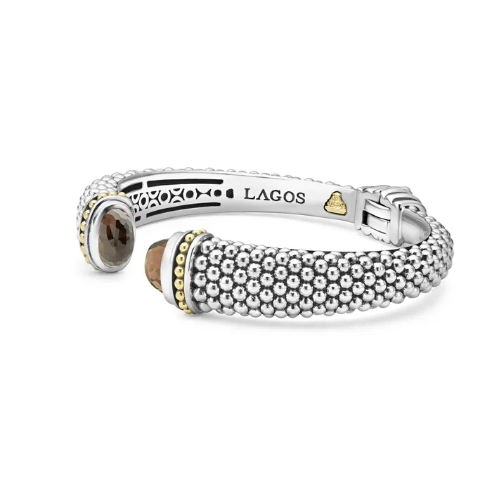 Lagos Caviar Color Smokey Quartz Cuff Bracelet 12mm Bracelets Lagos Caviar Color Smokey Quartz Cuff Bracelet 12mm Bracelets
