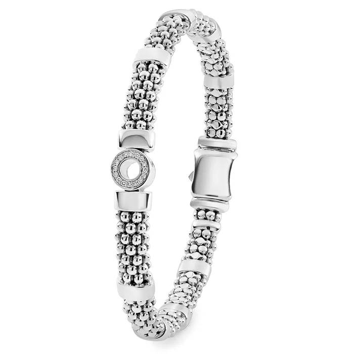 LAGOS Caviar Spark Small Single Station Diamond Circle Caviar Bracelet 6mm Bracelets LAGOS Caviar Spark Small Single Station Diamond Circle Caviar Bracelet 6mm Bracelets