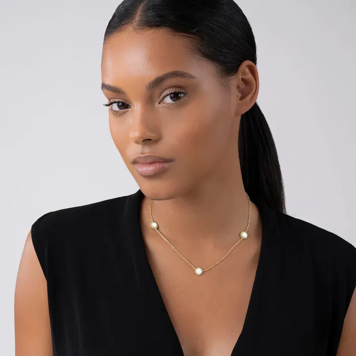 LAGOS Covet Three Station Round Mother of Pearl Necklace Necklaces LAGOS Covet Three Station Round Mother of Pearl Necklace Necklaces