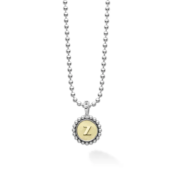LAGOS Signature Caviar Z Initial Charm Necklace Necklaces