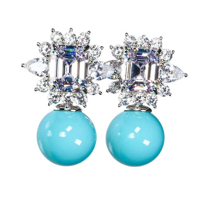Lara Heems Womens Earring Golden turquoise Lara Heems Earrings