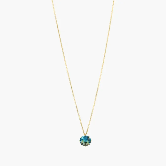 Les Nereides La Diamantine Acqua Azzura Round Stone Long Necklace Les Nereides Necklaces Les Nereides La Diamantine Acqua Azzura Round Stone Long Necklace Les Nereides Necklaces