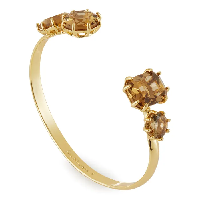 Les Nereides Les Nereides Golden Brown Diamantine 4 Stone Bangle Bracelet Bracelets