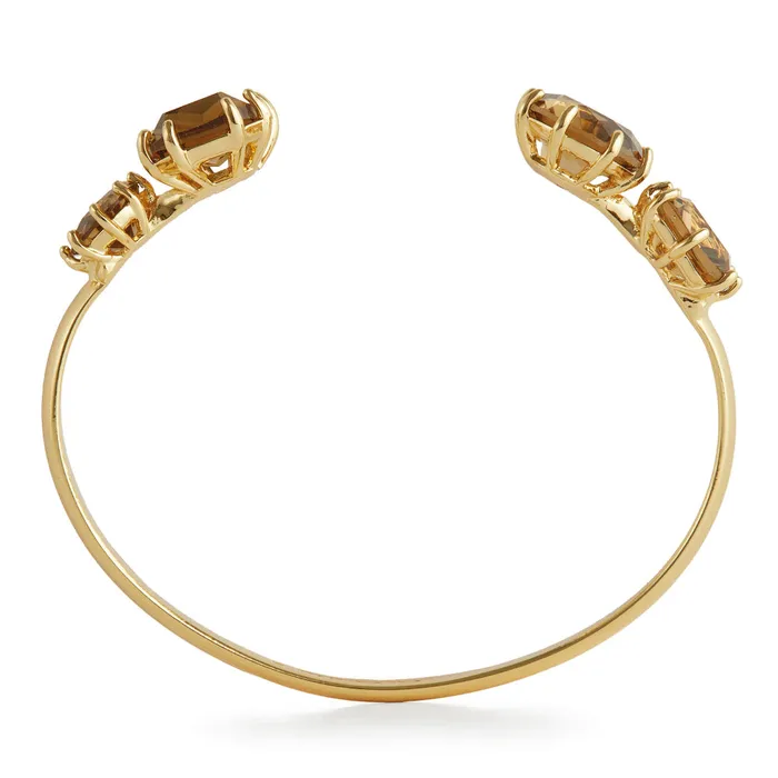 Les Nereides Les Nereides Golden Brown Diamantine 4 Stone Bangle Bracelet Bracelets Les Nereides Les Nereides Golden Brown Diamantine 4 Stone Bangle Bracelet Bracelets