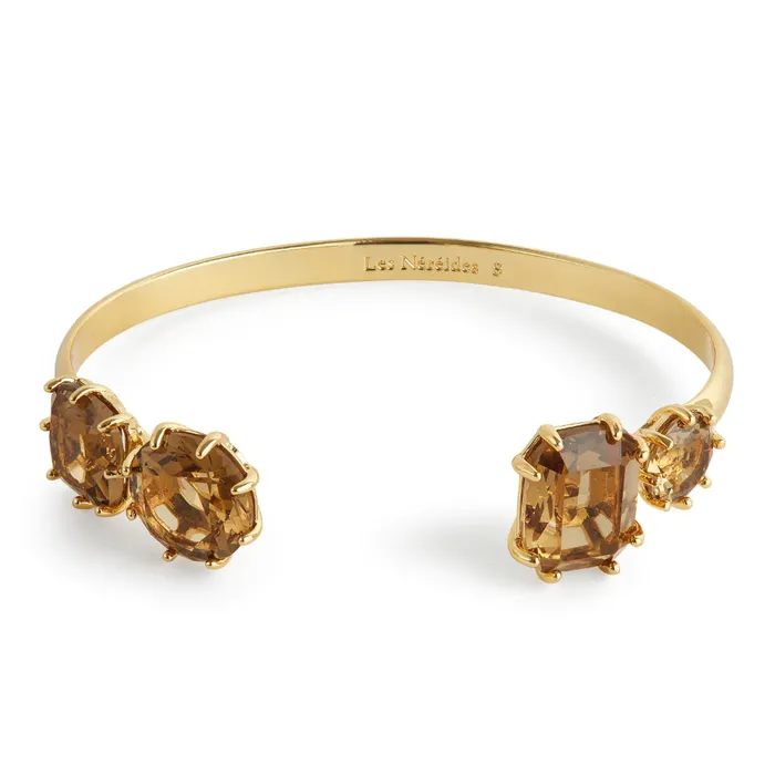 Les Nereides Les Nereides Golden Brown Diamantine 4 Stone Bangle Bracelet Bracelets Les Nereides Les Nereides Golden Brown Diamantine 4 Stone Bangle Bracelet Bracelets