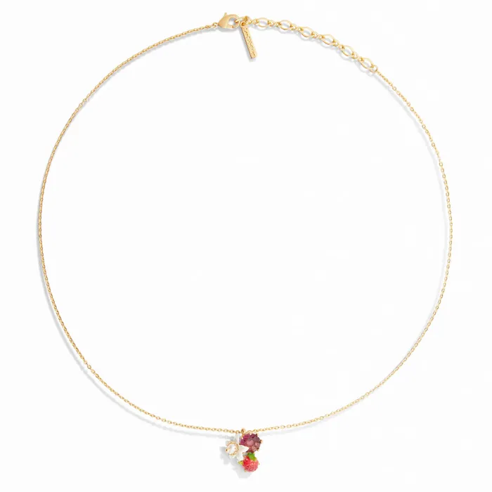 Les Nereides Raspberry And Flower Pendant Necklace Les Nereides Necklaces