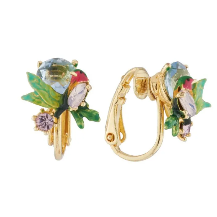 Les Nereides Robin On A Branch And Cut Crystal ClipOn Earrings Les Nereides Earrings Les Nereides Robin On A Branch And Cut Crystal ClipOn Earrings Les Nereides Earrings