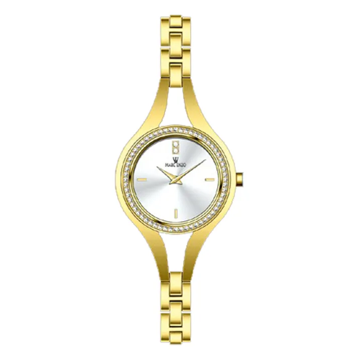 Marc Enzo Earrings Marc Enzo Ladies White Dial GoldTone Stainless Steel Quartz Watch Marc Enzo Earrings Marc Enzo Ladies White Dial GoldTone Stainless Steel Quartz Watch