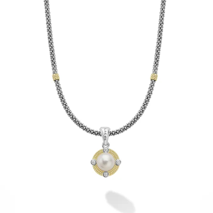 Necklaces LAGOS Luna Pearl Diamond Caviar Necklace
