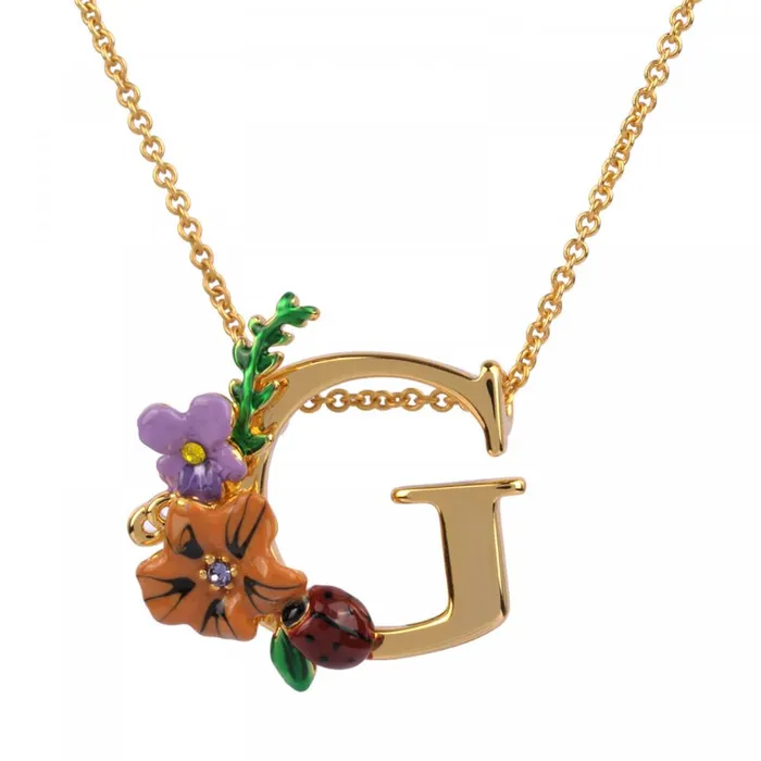 Necklaces Les Nereides Blossoming Alphabet Necklace Letter G Les Nereides