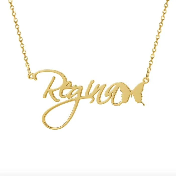 Necklaces Novalico Elegant Butterfly Name Necklace