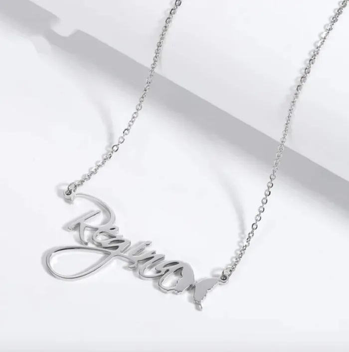 Necklaces Novalico Elegant Butterfly Name Necklace
