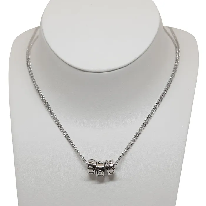 Necklaces Rochas Rochas Ladies Necklace Silver Color Chain With 3 Rolling Charm Necklaces Rochas Rochas Ladies Necklace Silver Color Chain With 3 Rolling Charm