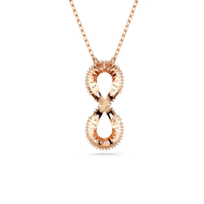 Necklaces Swarovski Hyperbola Pendant Infinity Necklace White Rose goldtone plated Swarovski Necklaces Swarovski Hyperbola Pendant Infinity Necklace White Rose goldtone plated Swarovski