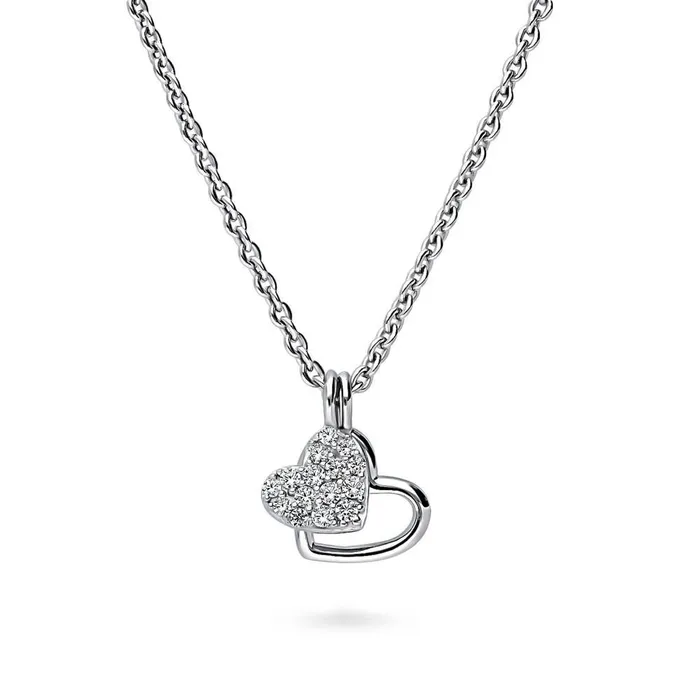 Open Heart CZ Necklace in Sterling Silver BERRICLE Necklaces