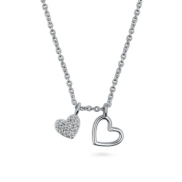 Open Heart CZ Necklace in Sterling Silver BERRICLE Necklaces