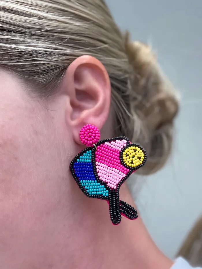 Pickle Ball Beaded Dangle Earrings Prep Obsessed TL Earrings