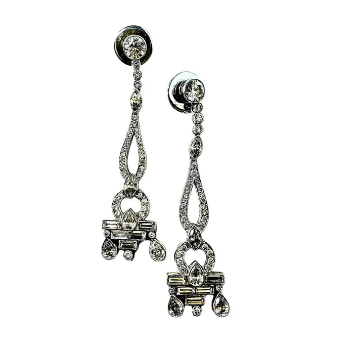 Platinum Diamond Dangle Style Earrings Jewelry Earrings