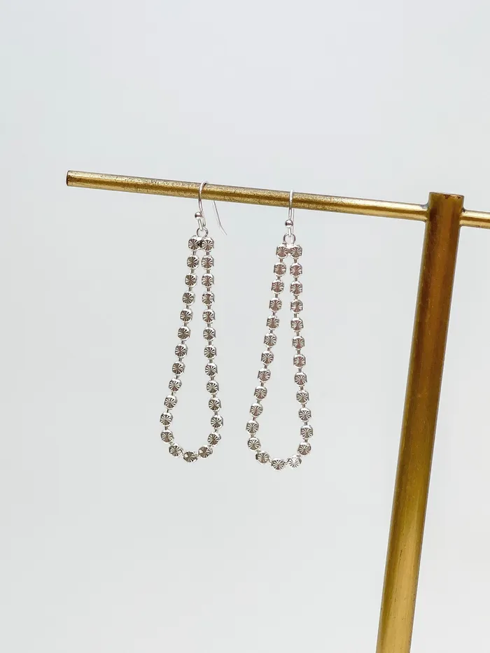 Prep Obsessed ESS Earrings Elegant Metal Loop Dangle Earrings Silver