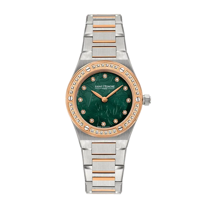 Saint Honore Earrings Saint Honore Haussman Womens Green Dial Silver Rose Gold Watch Saint Honore Earrings Saint Honore Haussman Womens Green Dial Silver Rose Gold Watch