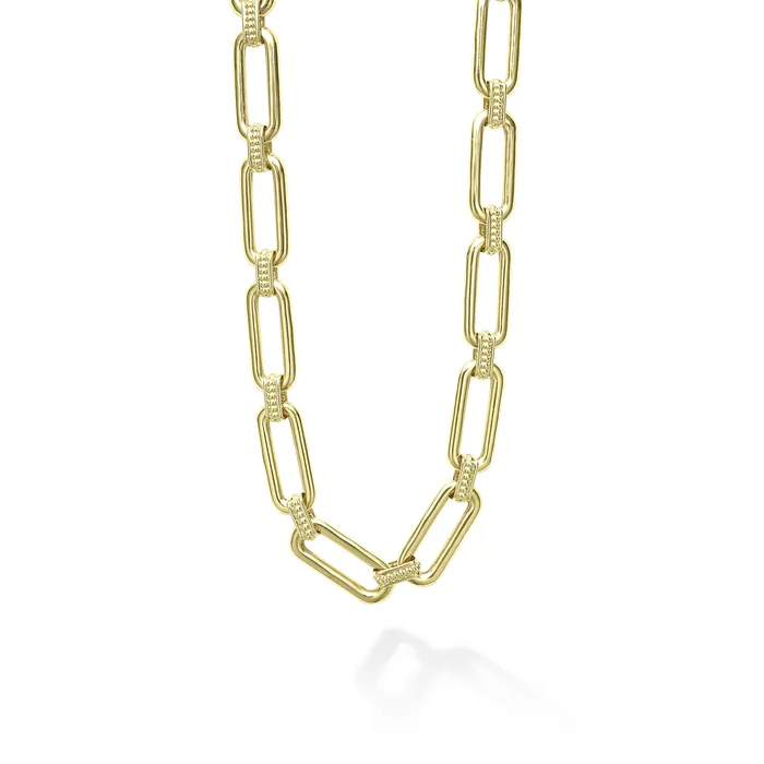 Signature Caviar 18K Gold Link Necklace LAGOS Necklaces
