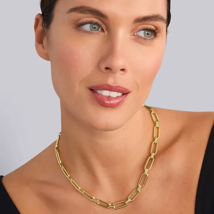 Signature Caviar 18K Gold Link Necklace LAGOS Necklaces Signature Caviar 18K Gold Link Necklace LAGOS Necklaces