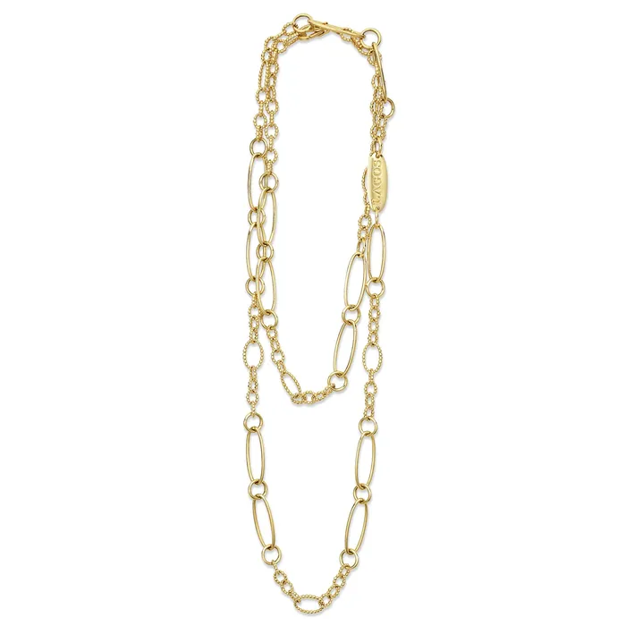 Signature Caviar 18K Gold Link Necklace LAGOS Necklaces Signature Caviar 18K Gold Link Necklace LAGOS Necklaces