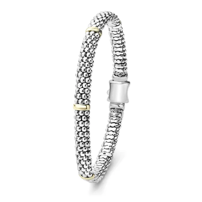 Signature Caviar Five Gold Station Caviar Bracelet 6mm Lagos Bracelets Signature Caviar Five Gold Station Caviar Bracelet 6mm Lagos Bracelets