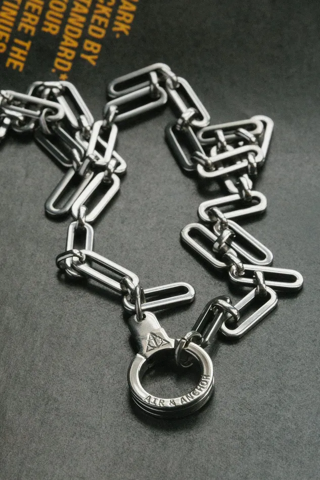 Stainless Steel Holding It All Together Paperclip Chain with Cuff Keeper Air Anchor Bracelets Stainless Steel Holding It All Together Paperclip Chain with Cuff Keeper Air Anchor Bracelets