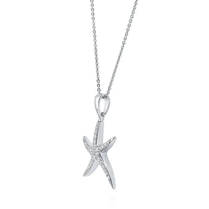 Starfish CZ Necklace and Earrings in Sterling Silver BERRICLE Necklaces