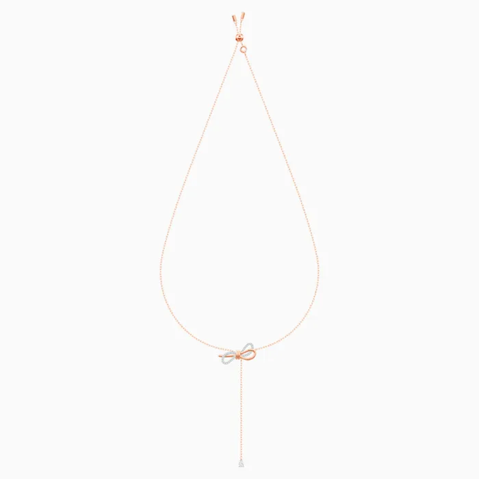 SwarovskiLifelong Bow Y NecklaceWhite RoseGold ToneOne Size Swarovski Necklaces SwarovskiLifelong Bow Y NecklaceWhite RoseGold ToneOne Size Swarovski Necklaces