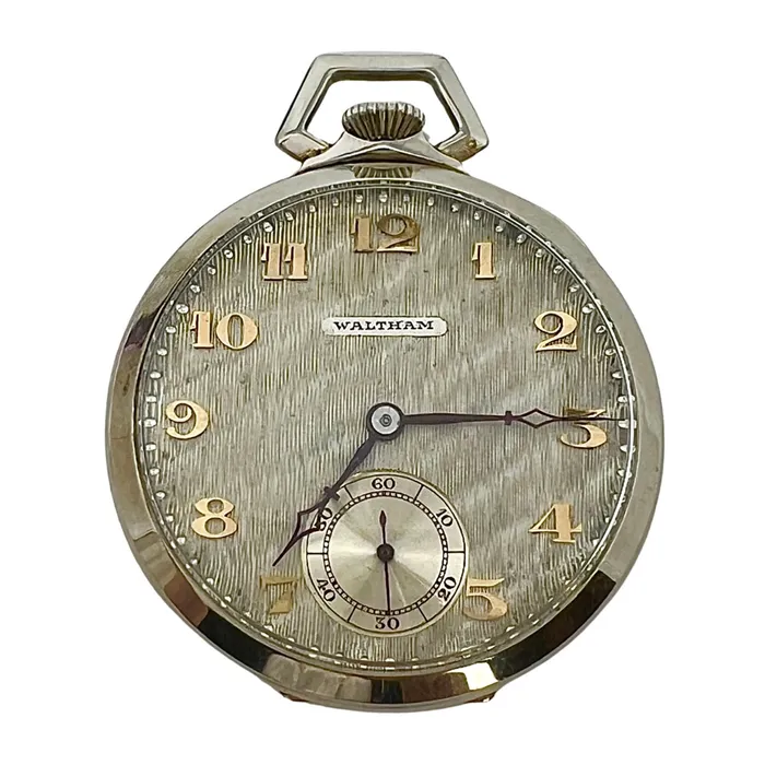 Waltham Waltham 14K White Gold Vintage Pocket Watch with 19 Jewels Watches
