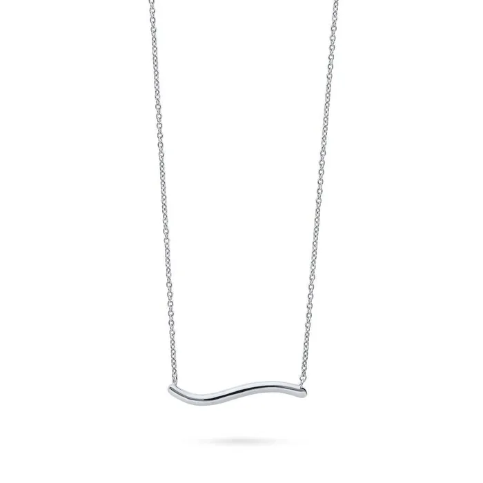 Wave Pendant Necklace in Sterling Silver BERRICLE Necklaces