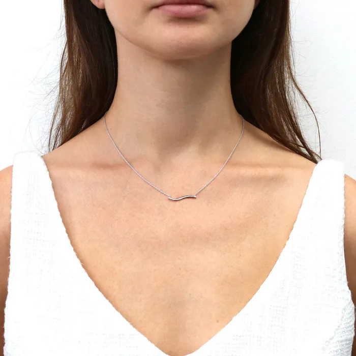 Wave Pendant Necklace in Sterling Silver BERRICLE Necklaces