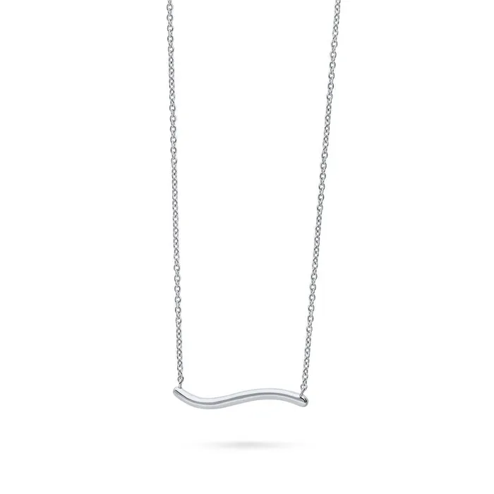 Wave Pendant Necklace in Sterling Silver BERRICLE Necklaces