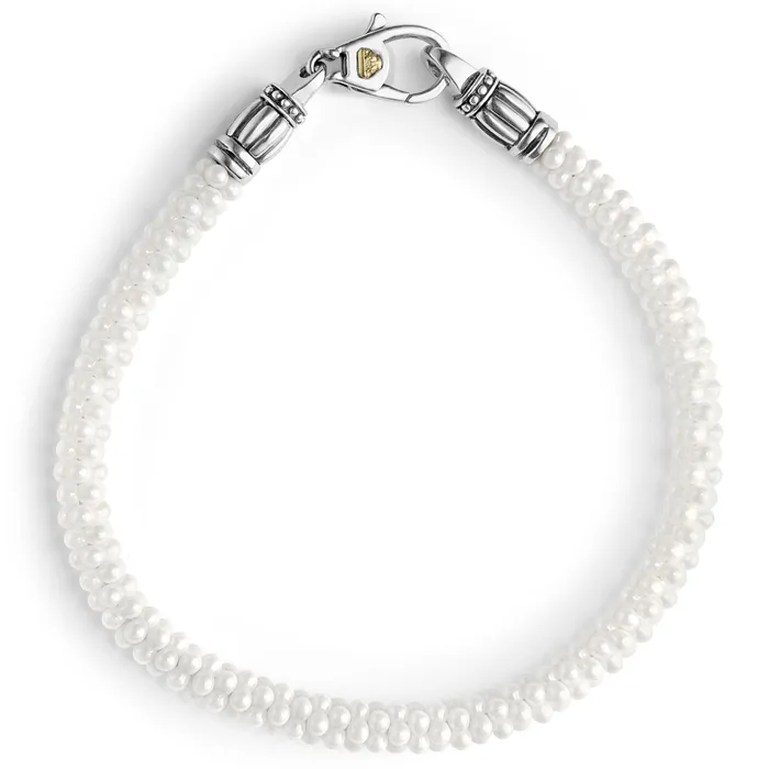 White Caviar White Ceramic Caviar Beaded Bracelet Lagos Bracelets