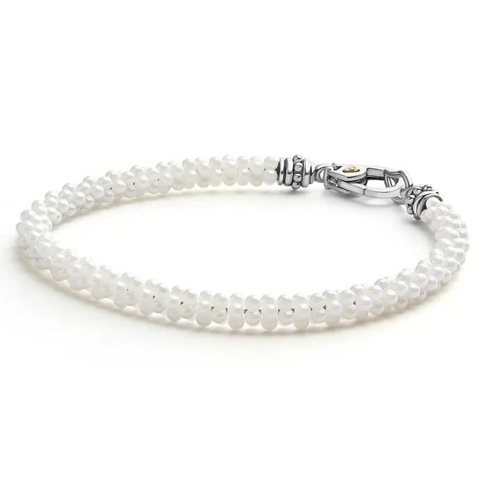 White Caviar White Ceramic Caviar Beaded Bracelet Lagos Bracelets White Caviar White Ceramic Caviar Beaded Bracelet Lagos Bracelets