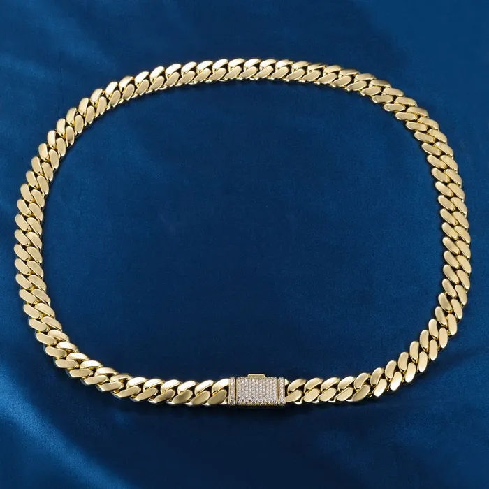 10mm Gold Over Silver Cuban Link Chain SpicyIce Necklaces