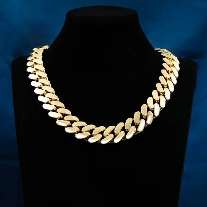 22mm Gold Over Silver Cuban Link Chain SpicyIce Necklaces