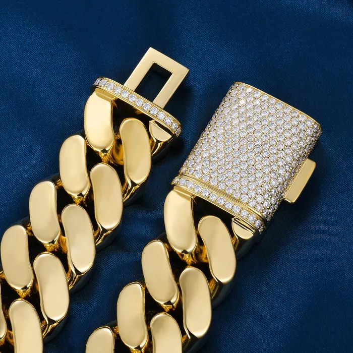 22mm Gold Over Silver Cuban Link Chain SpicyIce Necklaces