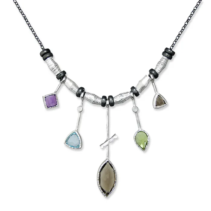 5 Stick Edge Necklace Smoky Quartz Q Evon Necklaces