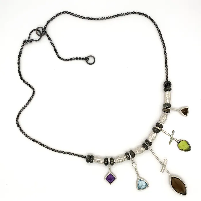 5 Stick Edge Necklace Smoky Quartz Q Evon Necklaces
