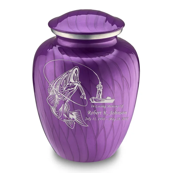 Adult Embrace Pearl Purple Fishing Cremation Urn GetUrns Earrings
