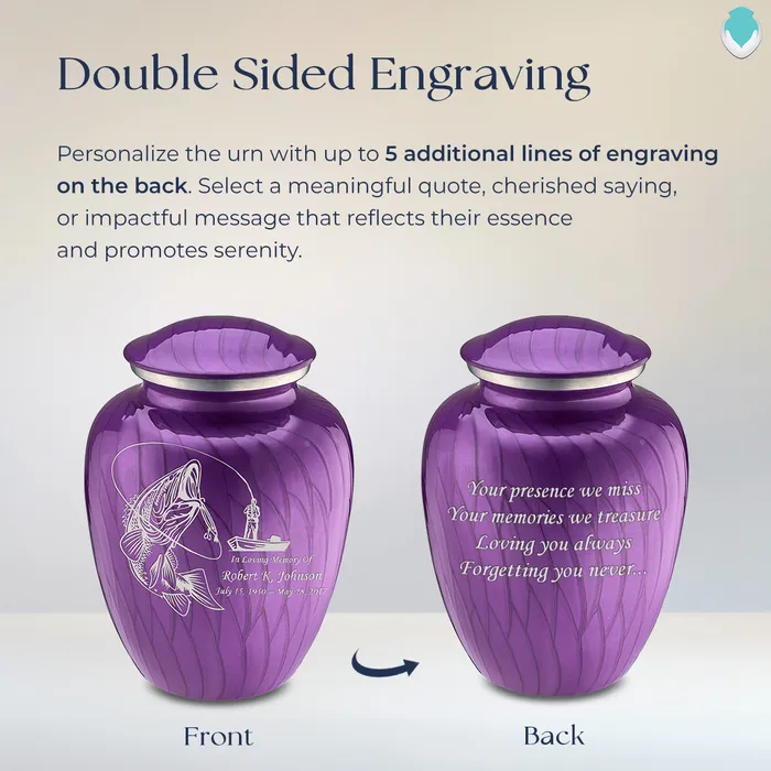 Adult Embrace Pearl Purple Fishing Cremation Urn GetUrns Earrings